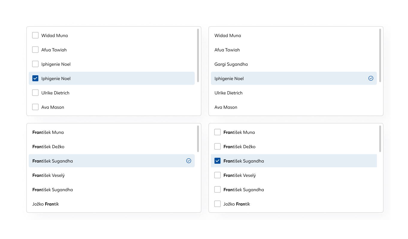  ✓ Select – multiselect